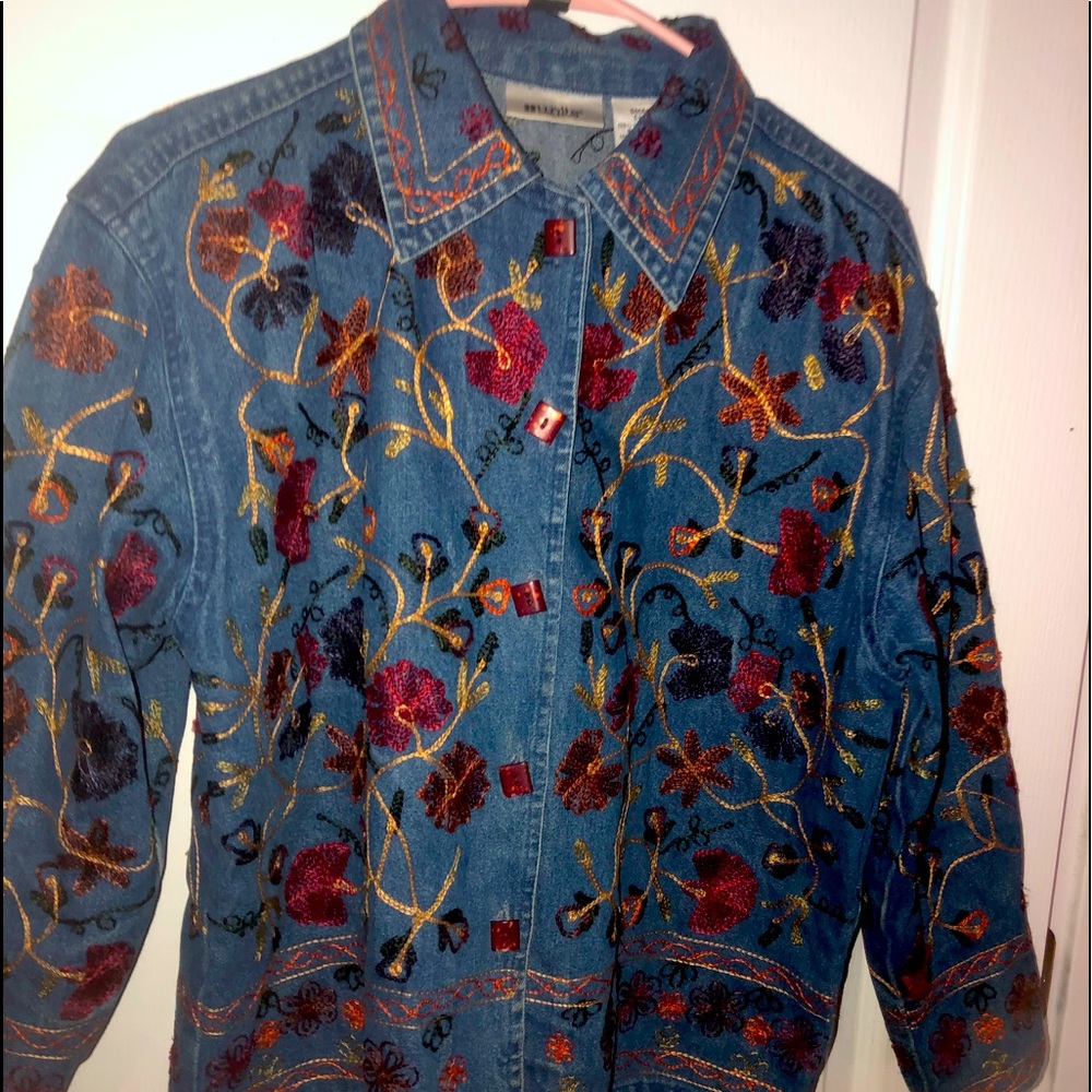 vintage embroidery denim jacket